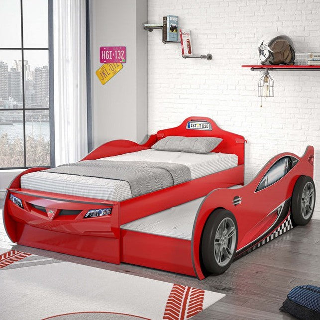 Cilek Race Cup Coupe Car Bed with Friend Bed (90x190 - 90x180cm)