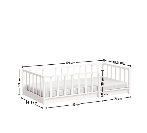 Cilek Montes White Roofless Bedstead (90x190 cm)
