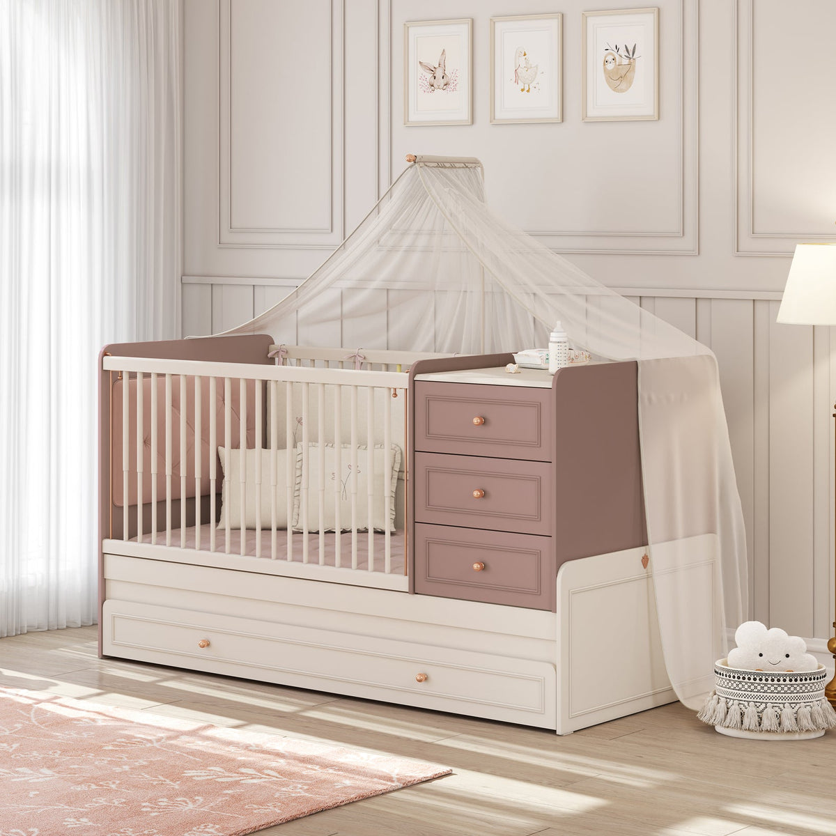 Cilek Baby Elegance Convertible Baby Bed (With Parent Bed)(80x180 cm)