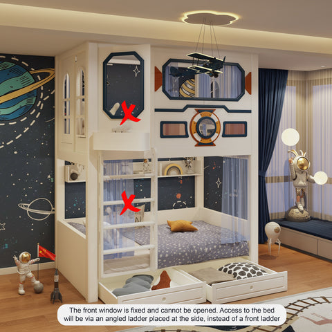 Nukhome X-Wing Full Height Bunk Bed (Customizable)