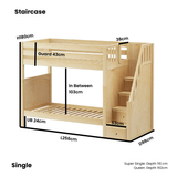 Maxtrix Kids Basic High Bunk (Ladder or Staircase)
