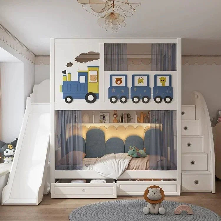 Nukhome Blue Train Bunk Bed (707-15 Bunk)