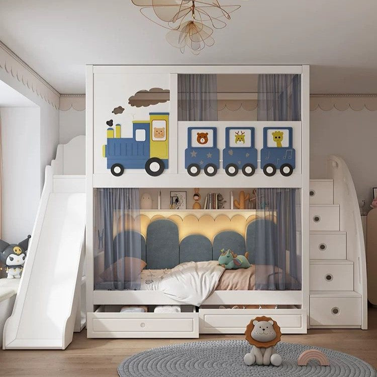 Nukhome Zoo Train Full Height Bunk Bed (Customizable)