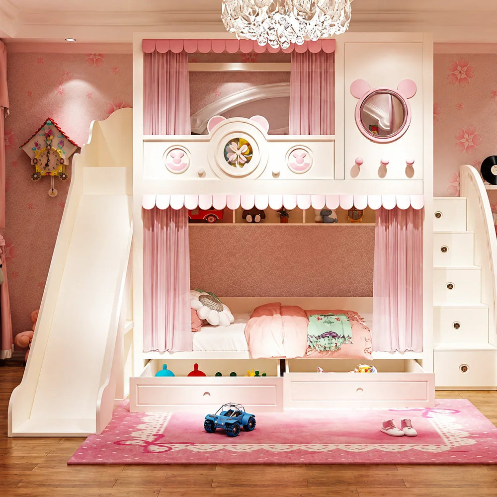 Nukhome Pink Bunny Bunk Bed (707-17 Bunk)