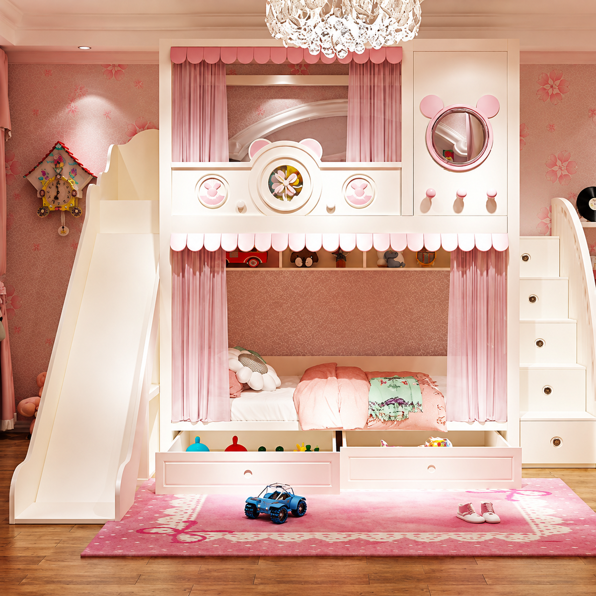 Nukhome Pink Bunny Bunk Bed (707-17)