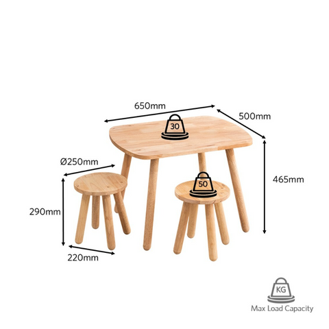 JUNO Kids Table and Stool Set