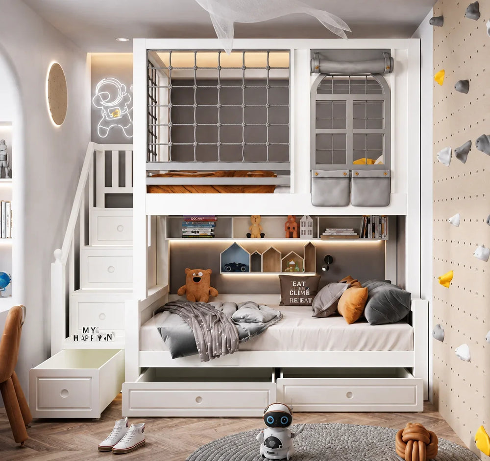 Nukhome Grey Petal Bunk Bed (G080 - Grey)