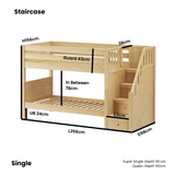 Maxtrix Kids Basic Low Bunk (Ladder or Staircase)