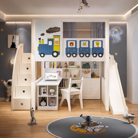Nukhome Blue Train Loft Bed (707-15 Loft)
