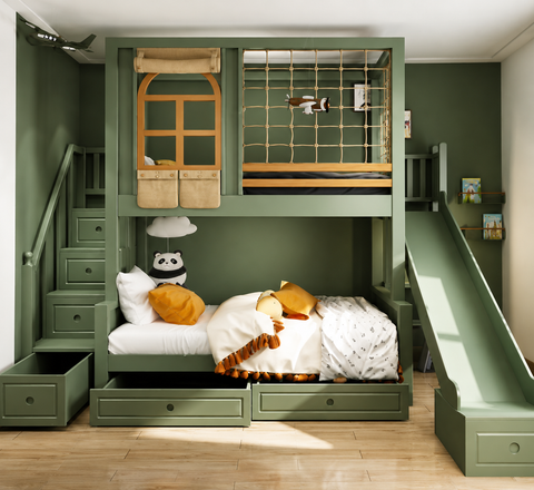 Nukhome Green Petal Bunk Bed (G080 - Green)