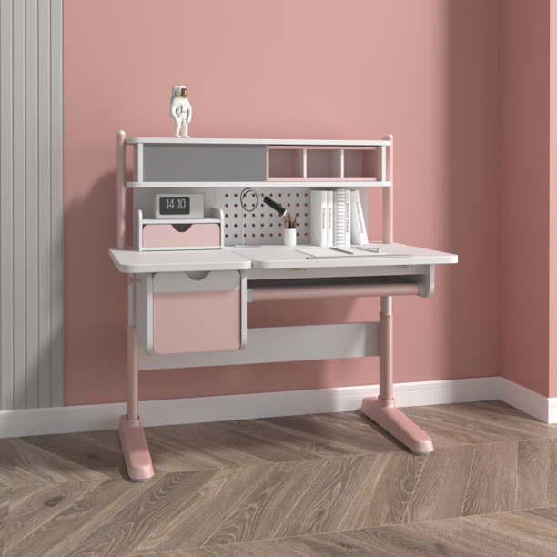 FLEK Large Ergo Study Desk with Unit and Chair (NEW-B120GM5 + JY-1X)