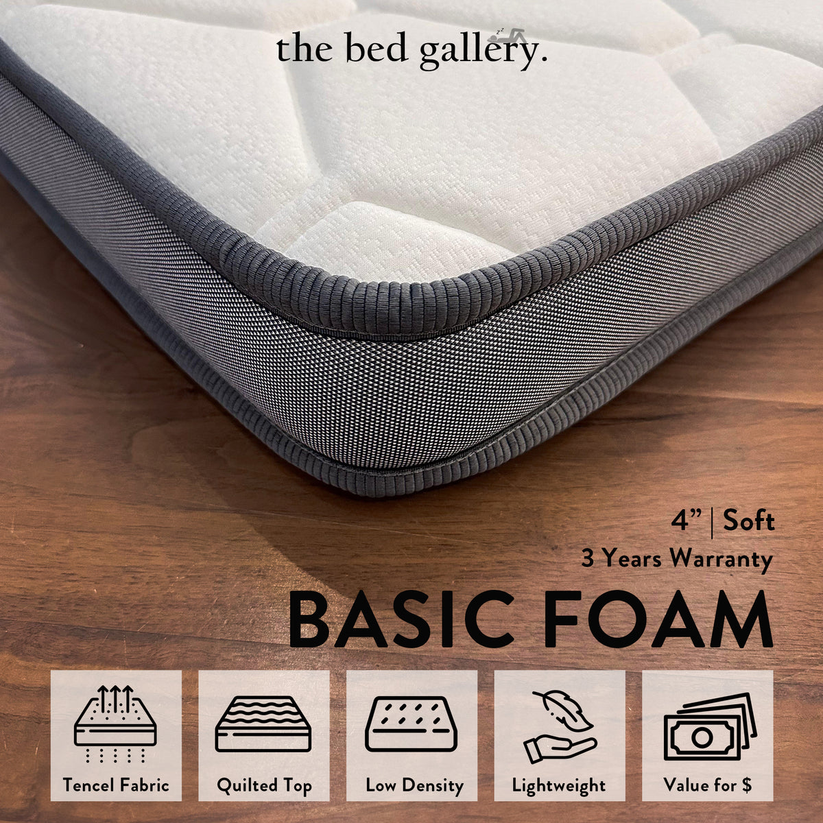 The Bed Gallery 4" or 6" Foam Mattress (Various Sizes)