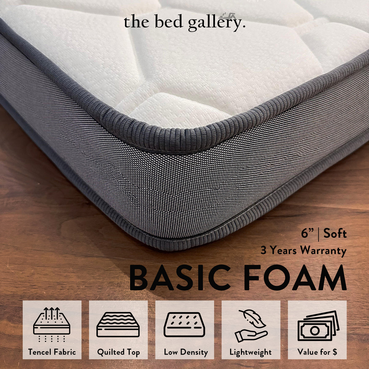 The Bed Gallery 4" or 6" Foam Mattress (Various Sizes)