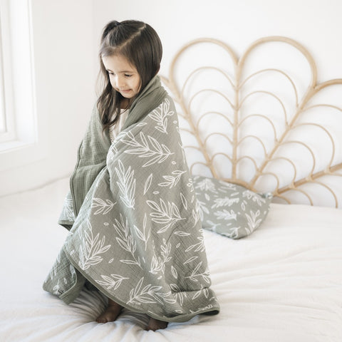 lullypop Blanket in Sage Leaves (Multiple Sizes)