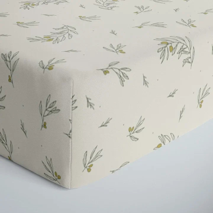 lullypop Fitted Cot Sheet - Botanical (Multiple Sizes)