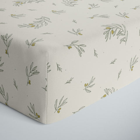 lullypop Fitted Cot Sheet - Botanical (Multiple Sizes)