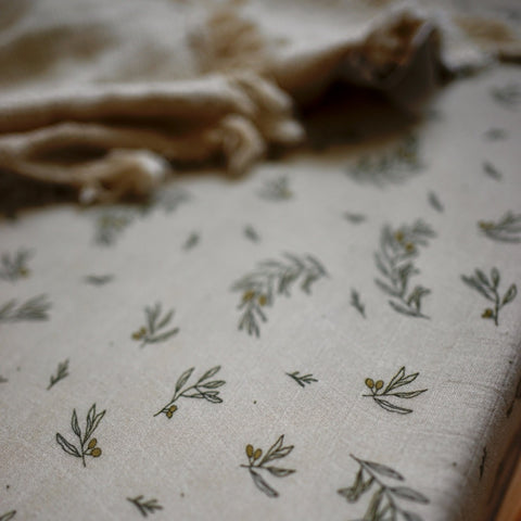 lullypop Fitted Cot Sheet - Botanical (Multiple Sizes)