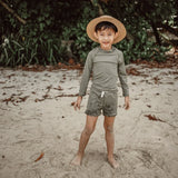 lullypop Boy Swim Top in Moss
