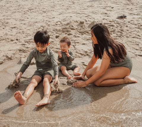 lullypop Boy Swim Top in Moss