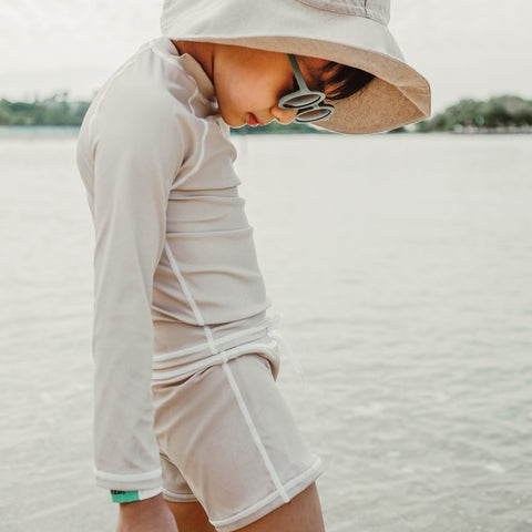 lullypop Boy Swim Short in Sandshell