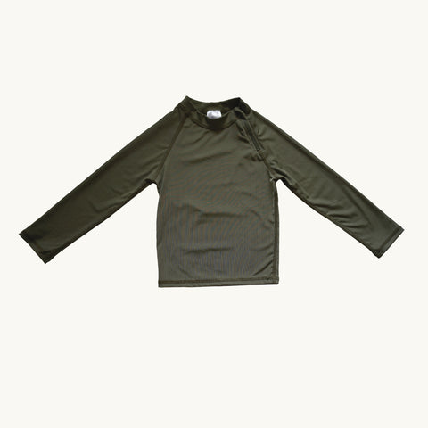 lullypop Boy Swim Top in Moss