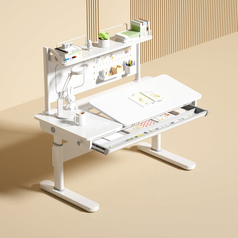 FLEK Medium/Large Ergo Study Desk with F3P Chair and G2 Stool Option (D01S/L22S)