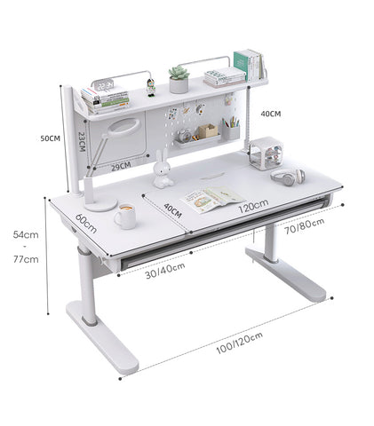 FLEK Medium/Large Ergo Study Desk with F3P Chair and G2 Stool Option (D01S/L22S)