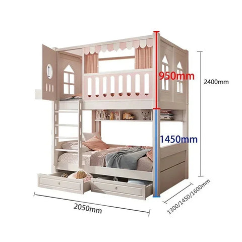 Nukhome Pink Bear Bunk Bed (707-1)