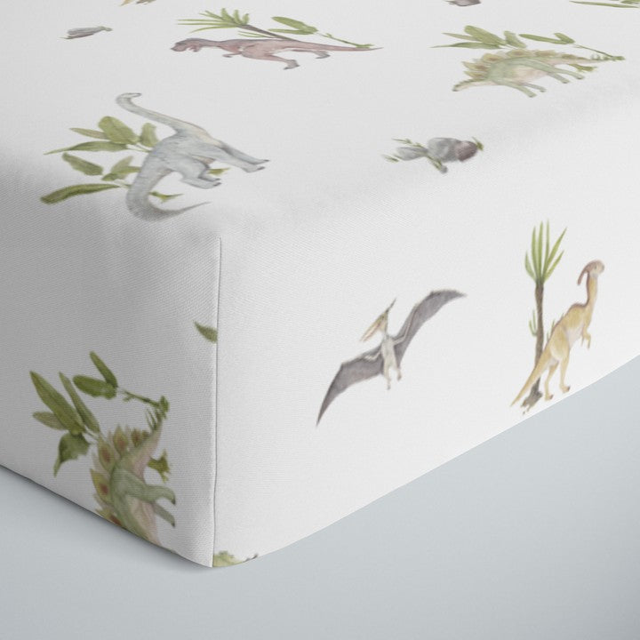 lullypop Fitted Cot Sheet (140x80cm) - Dino