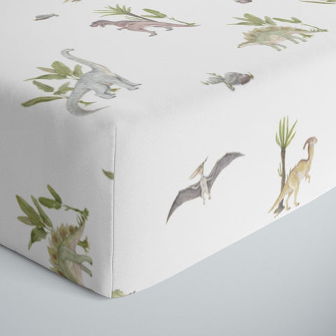 lullypop Fitted Cot Sheet (140x80cm) - Dino