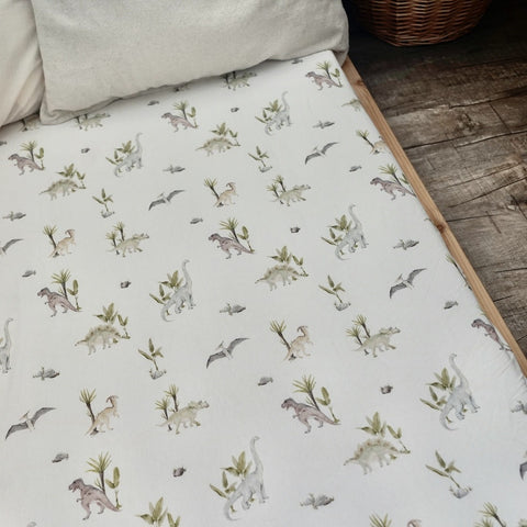 lullypop Fitted Cot Sheet (140x80cm) - Dino