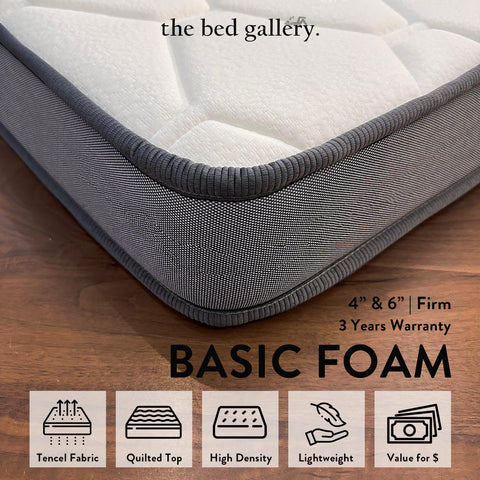 The Bed Gallery 4" or 6" Extra Firm Foam Mattress (120x190cm)