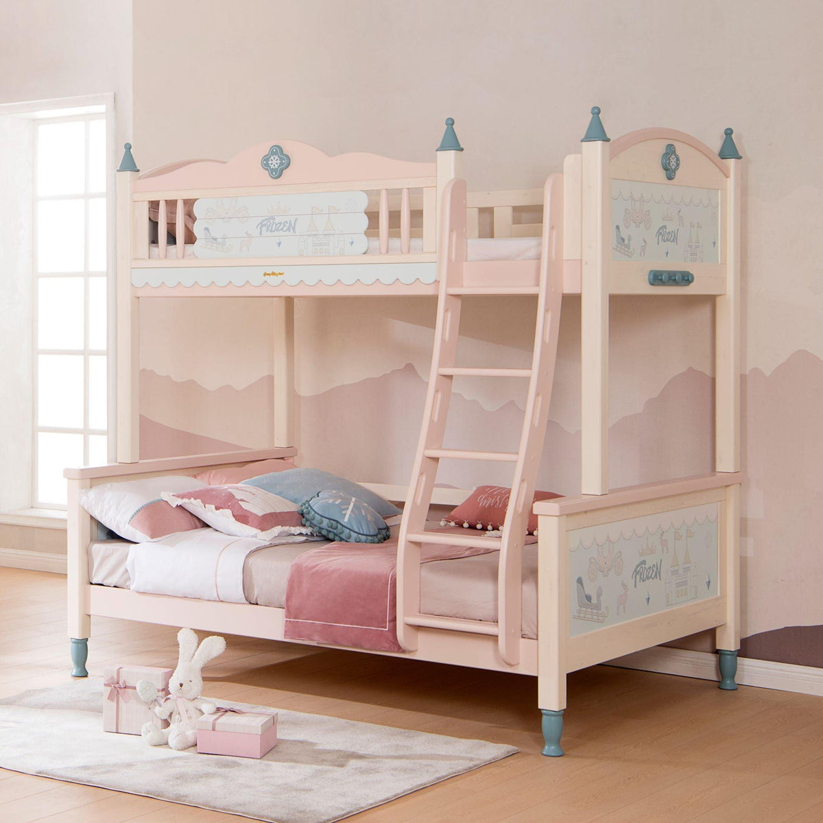 Sampo Frozen Bunk Bed w Mounted Ladder - Kids Haven