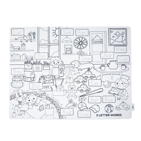 FIJN x Growing Up™ Educational Silicone Colouring Mat with Removable Markers