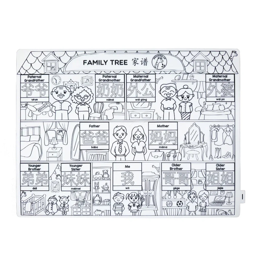 FIJN x Growing Up™ Educational Silicone Colouring Mat with Removable Markers