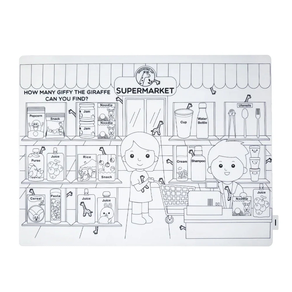 FIJN x Growing Up™ Educational Silicone Colouring Mat with Removable Markers