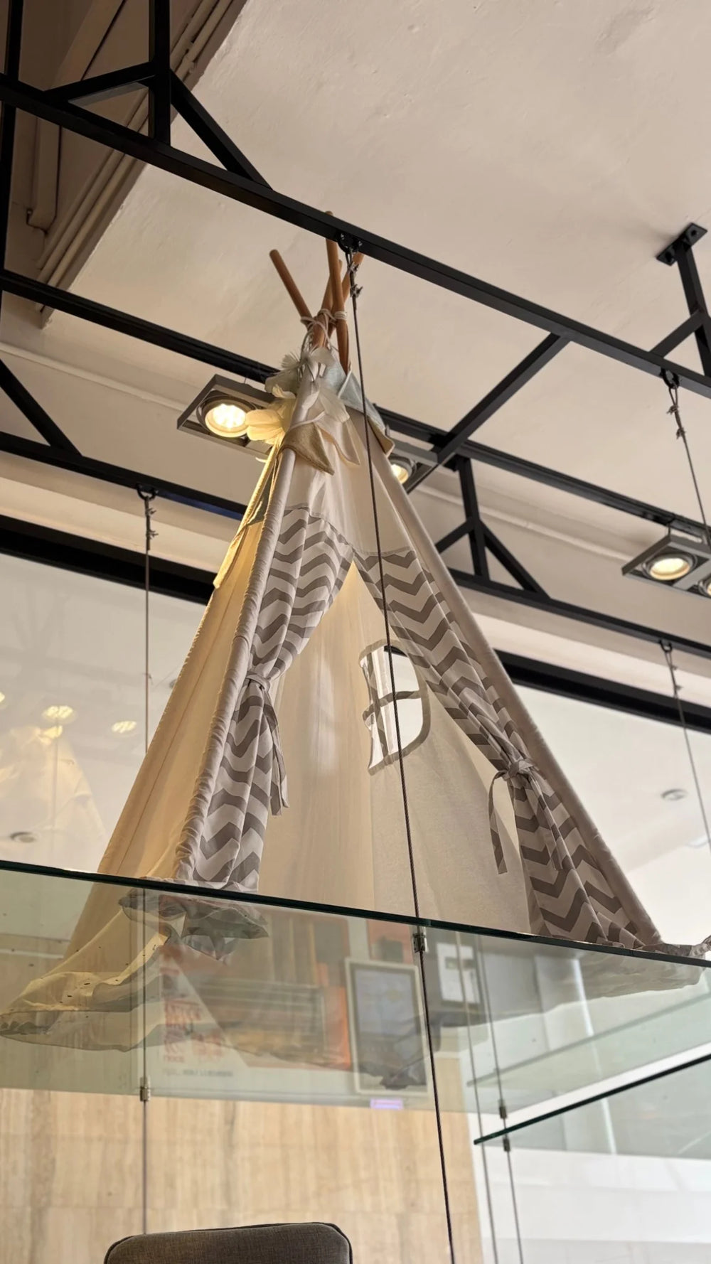 PETIT Grey and White Stripe Teepee (Display Unit)