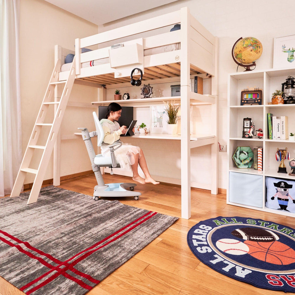 ModBed High Loft Bed w table and shelf (Single or SS) - Kids Haven