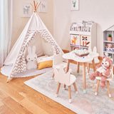 PETIT Grey and White Stripe Teepee With Mat and Lights - Kids Haven