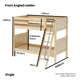 Maxtrix Kids Basic High Bunk (Ladder or Staircase)