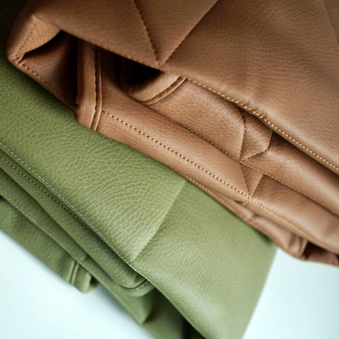 lullypop Vegan Leather Padded Play Mat in Olive