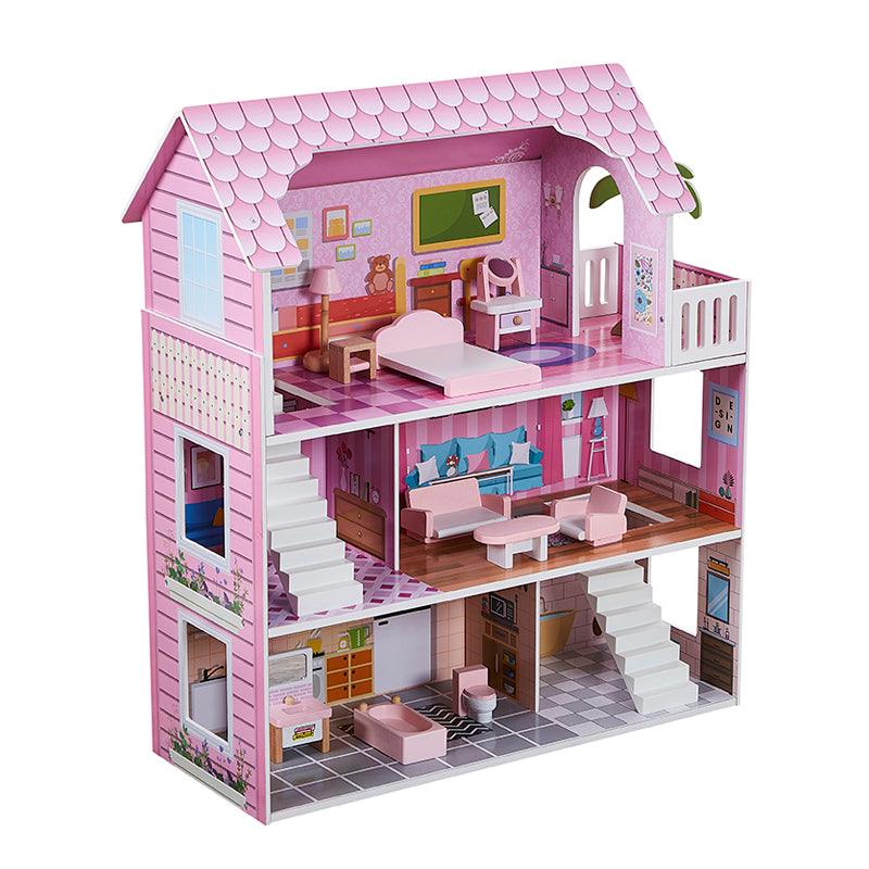 FIJN Small Red Roof Dollhouse - Kids Haven