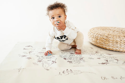 lullypop Reversible Vegan Leather Mat - Oh, The Places You'll Go
