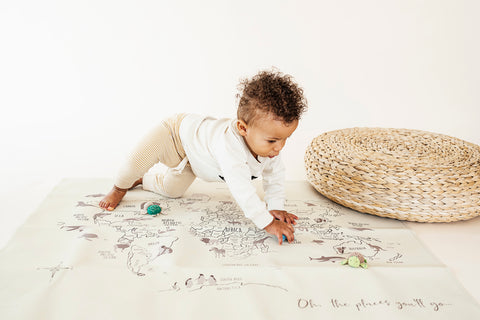 lullypop Reversible Vegan Leather Mat - Oh, The Places You'll Go