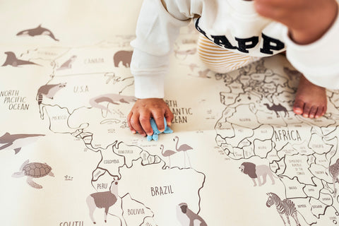 lullypop Reversible Vegan Leather Mat - Oh, The Places You'll Go