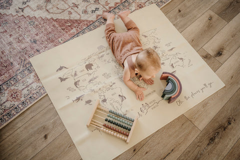 lullypop Reversible Vegan Leather Mat - Oh, The Places You'll Go