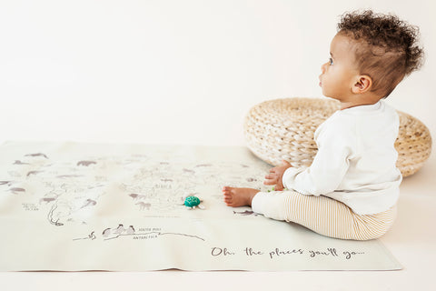lullypop Reversible Vegan Leather Mat - Oh, The Places You'll Go