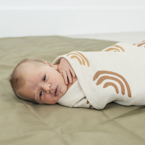 lullypop Vegan Leather Padded Play Mat in Olive
