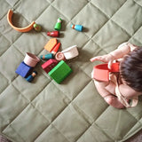 lullypop Vegan Leather Padded Play Mat in Olive