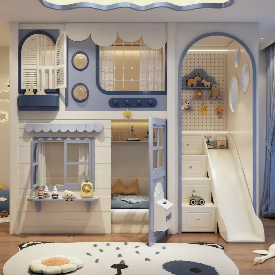 Nukhome Blue Postia Bunk Bed (D21 - Blue - Bunk)